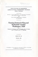 Farming System in King and Snohomish Counties Washington, 1939