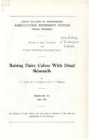 Raising Dairy Calves with Dried Skimmilk