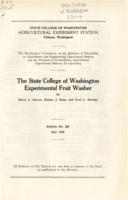 The State College of Washington Experimental Fruit Washer