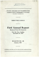 Director's Office: First Annual Report, Bureau of Farm Development, for the Year Ending, December 31, 1914