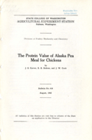 The Protein Value of Alaska Pea Meal for Chickens