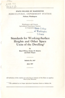 Standards for Working-Surface Heights and Other Space Units of the Dwelling