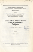 Erosive Effects of Heavy Summer Rains in Southeastern Washington