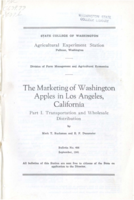 The Marketing of Washington Apples in Los Angeles, California: Part I Transportation and Wholesale Distribution