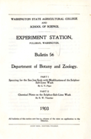 Part I: Spraying for the San Jose Scale with Modifications of the Sulphur-Salt-Lime Wash; Part II: Chemical Notes on the Sulphur-Salt-Lime Wash