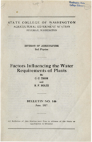 Factors Influencing the Water Requirements of Plants