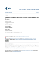 Traditional Knowledge and Digital Archives: An Interview with Kim Christen