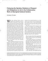 Following the Nyinkka: Relations of Respect and Obligations to Act in the Collaborative Work of Aboriginal Cultural Centers