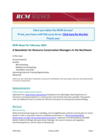 RCM News, February 2022
