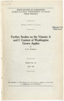Further Studies on the Vitamin A and C Content of Washington Grown Apples.