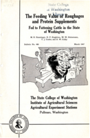The Feeding Value of Roughages and Protein Supplements Fed to Fattening Cattle in the State of Washington