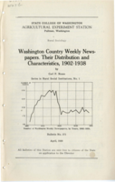 Washington Country Weekly Newspapers. Their Distribution and Characteristics, 1902-1938