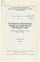 The Removal of Fluorine Spray Residue from Apples Sprayed With Natural Cryolite