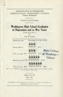 Washington High School Graduates in Depression and in War Years