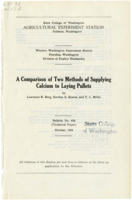 A Comparison of Two Methods of Supplying Calcium to Laying Pullets