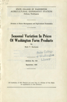 Seasonal Variation In Prices of Washington Farm Products