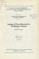 Indexes of Prices Received by Washington Farmers