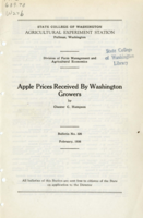 Apple Prices Received By Washington Growers
