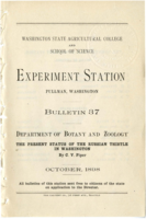 The Present Status of the Russian Thistle in Washington
