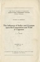 The Influence of Sulfur and Gypsum upon the Composition and Yield of Legumes