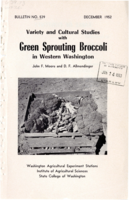 Variety and Cultural Studies with Green Sprouting Broccoli in Western Washington