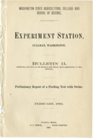 Preliminary Report of a Feeding Test with Swine.