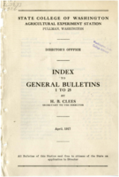 Index to General Bulletins 1 to 25