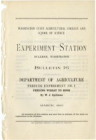 Feeding Experiment No. 1: Feeding Wheat to Hogs