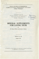 Mineral Supplements for Laying Hens