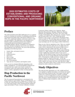 2020 estimated costs of establishing and producing conventional and organic hops in the Pacific Northwest