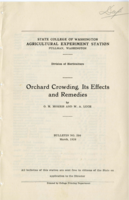 Orchard Crowding, Its Effects and Remedies