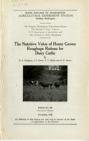 The Nutritive Value of Home Grown Roughage Rations for Dairy Cattle