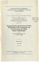 Farming Systems and Practices and Their Relationship to Soil Conservation and Farm Income in the Wheat Region of Washington