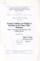 Economic Conditions and Problems of Agriculture in the Yakima Valley, Washington: Part V The Sunnyside Division of the Yakima Project