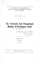 The Territorial and Occupational Mobility of Washington Youth