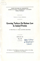 Growing Turkeys on Rations Low in Animal Protein
