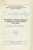 The Relation of Washing Treatments to Subsequent Losses of Moisture from Apples
