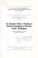 An Economic Study of Farming in Selected Communities of Thurston County, Washington