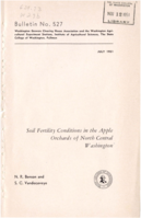 Soil Fertility Conditions in the Apple Orchards of North Central Washington