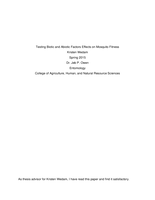 Testing Biotic and Abiotic Factors Effects on Mosquito Fitness