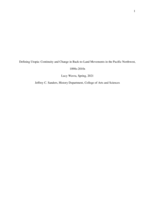 Defining Utopia: Continuity and Change in Back-to-Land Movements in the Pacific Northwest, 1890s-2010s