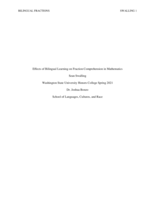 Effects of Bilingual Learning on Fraction Comprehension in Mathematics