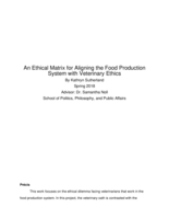 An Ethical Matrix for Aligning the Food Production System with Veterinary Ethics