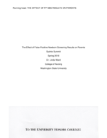 The Effect of False-Positive Newborn Screening Results on Parents