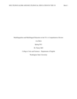 Multilingualism and Multilingual Education in the US: A Comprehensive Review