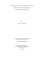 Self administered tactile therapy: A proposed intervention for the treatment of public speaking apprehension
