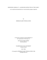 Redefining normalcy : A queer reconstruction of the family: An in-depth exploration of youth with lesbian parents
