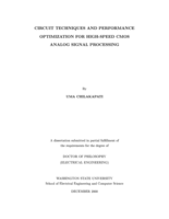 Circuit techniques and performance optimization for high-speed CMOS analog signal processing