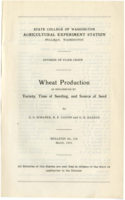 Wheat Production As Influenced by Variety, Time of Seeding, and Source of Seed