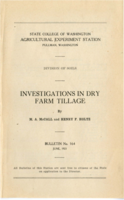 Investigations In Dry Farm Tillage
